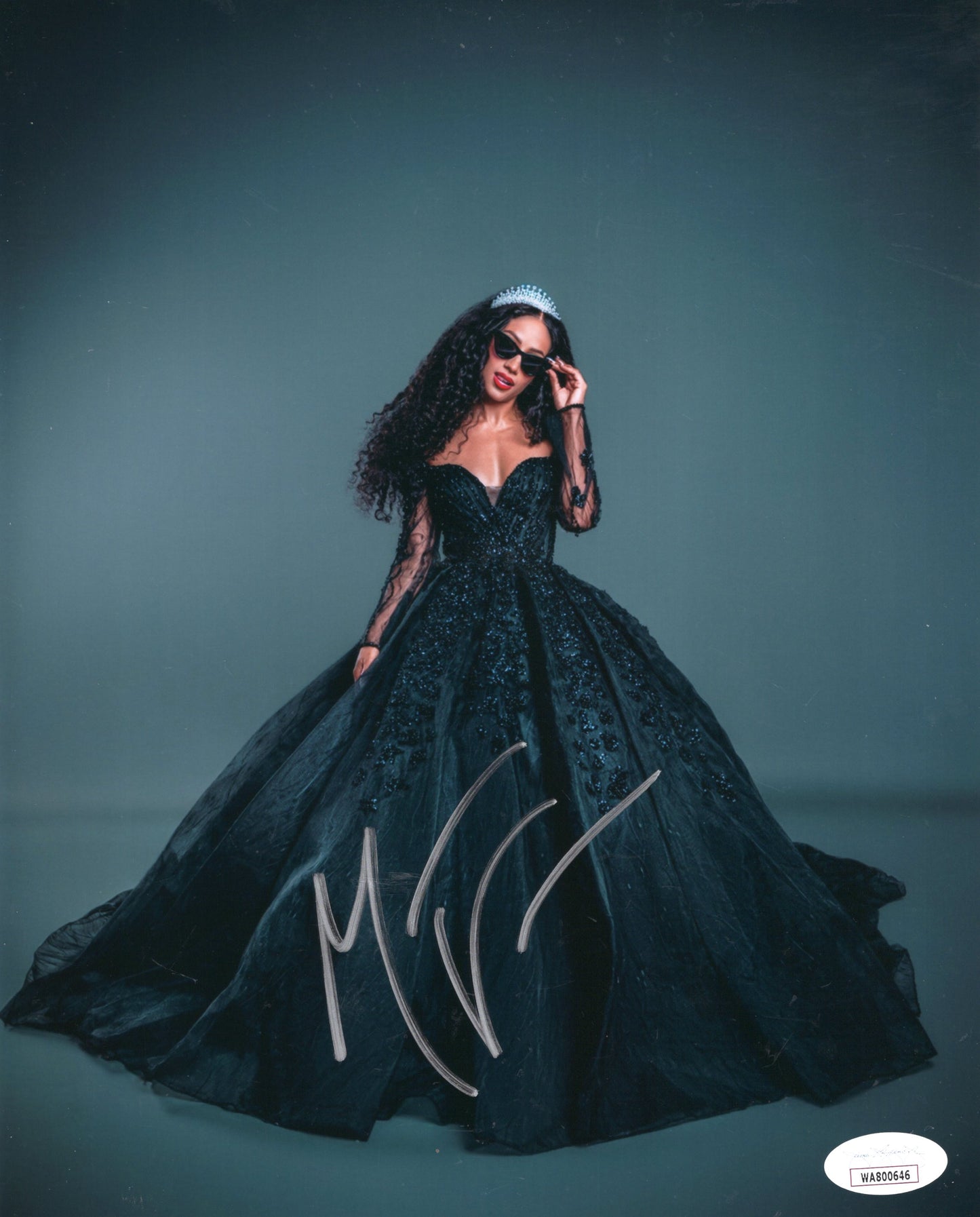 Mercedes Varnado Mone Sasha Banks (metallic 8x10) wwe aew njpw jsa photo signed