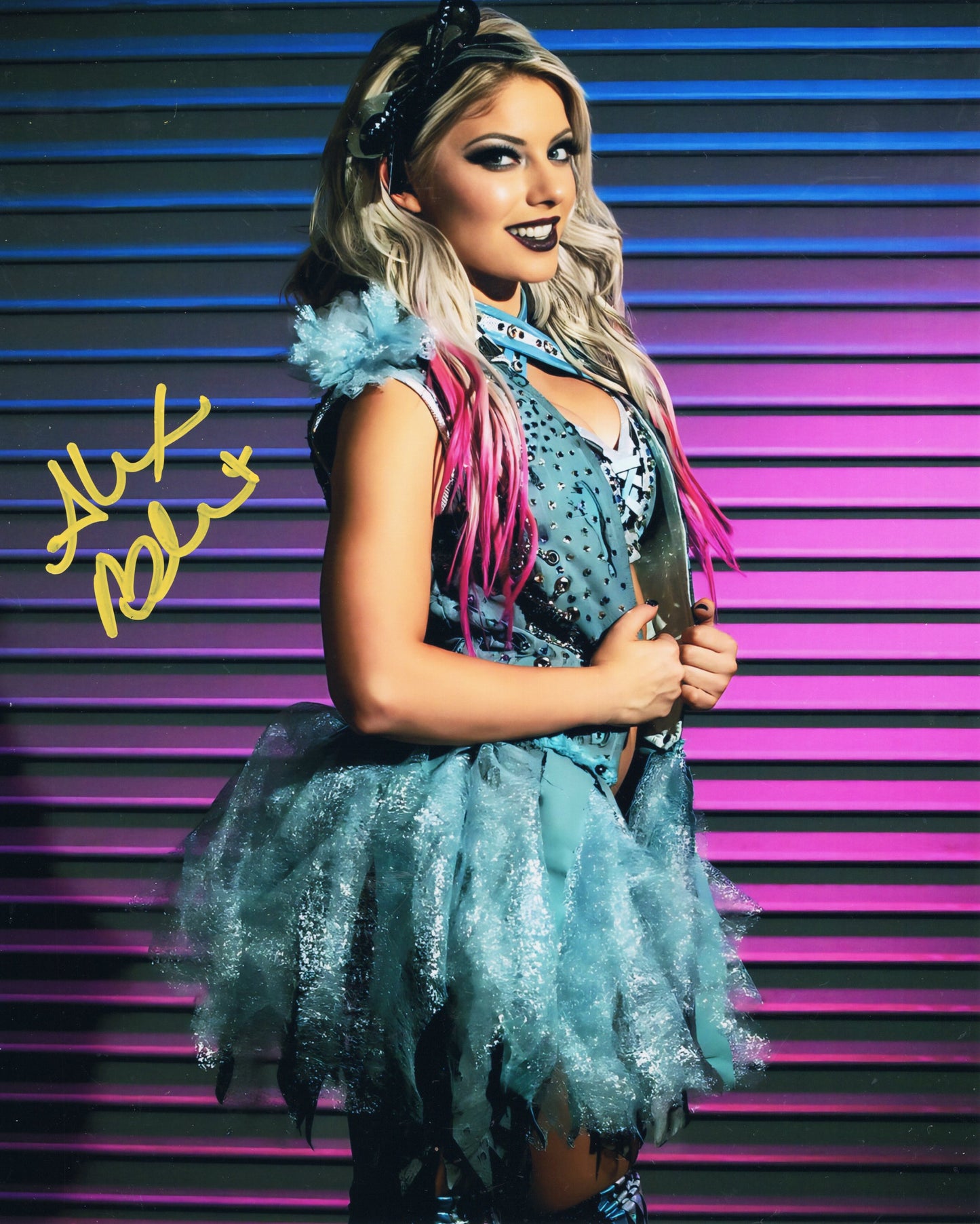 Alexa Bliss Funhouse (metallic 8x10) WWE photo signed auto autographed