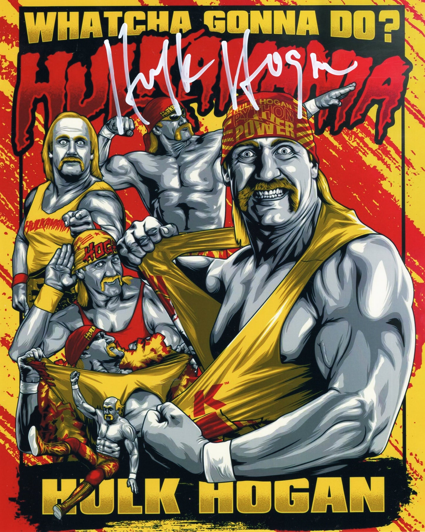 Hulk Hogan (metallic 8x10) photo Beach Shop COA WWF WCW signed autographed