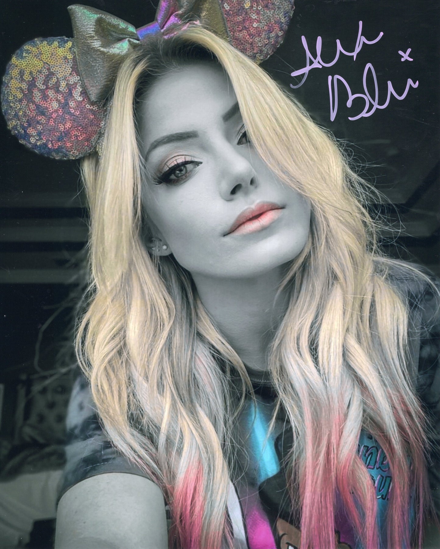 Alexa Bliss Funhouse (metallic 8x10) WWE photo signed auto autographed