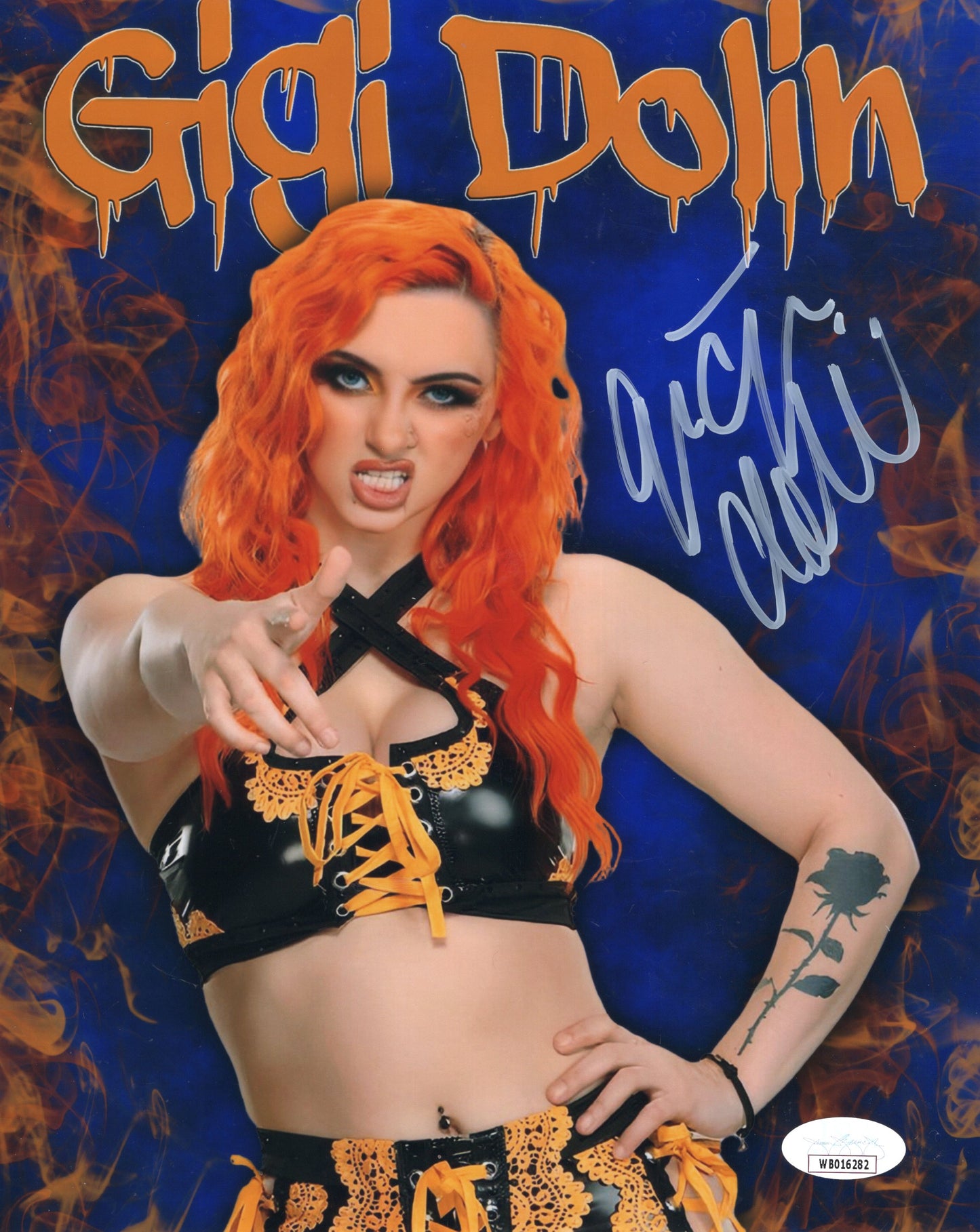 Gigi Dolin jsa COA (8x10 metallic) photo signed auto autographed WWE NXT