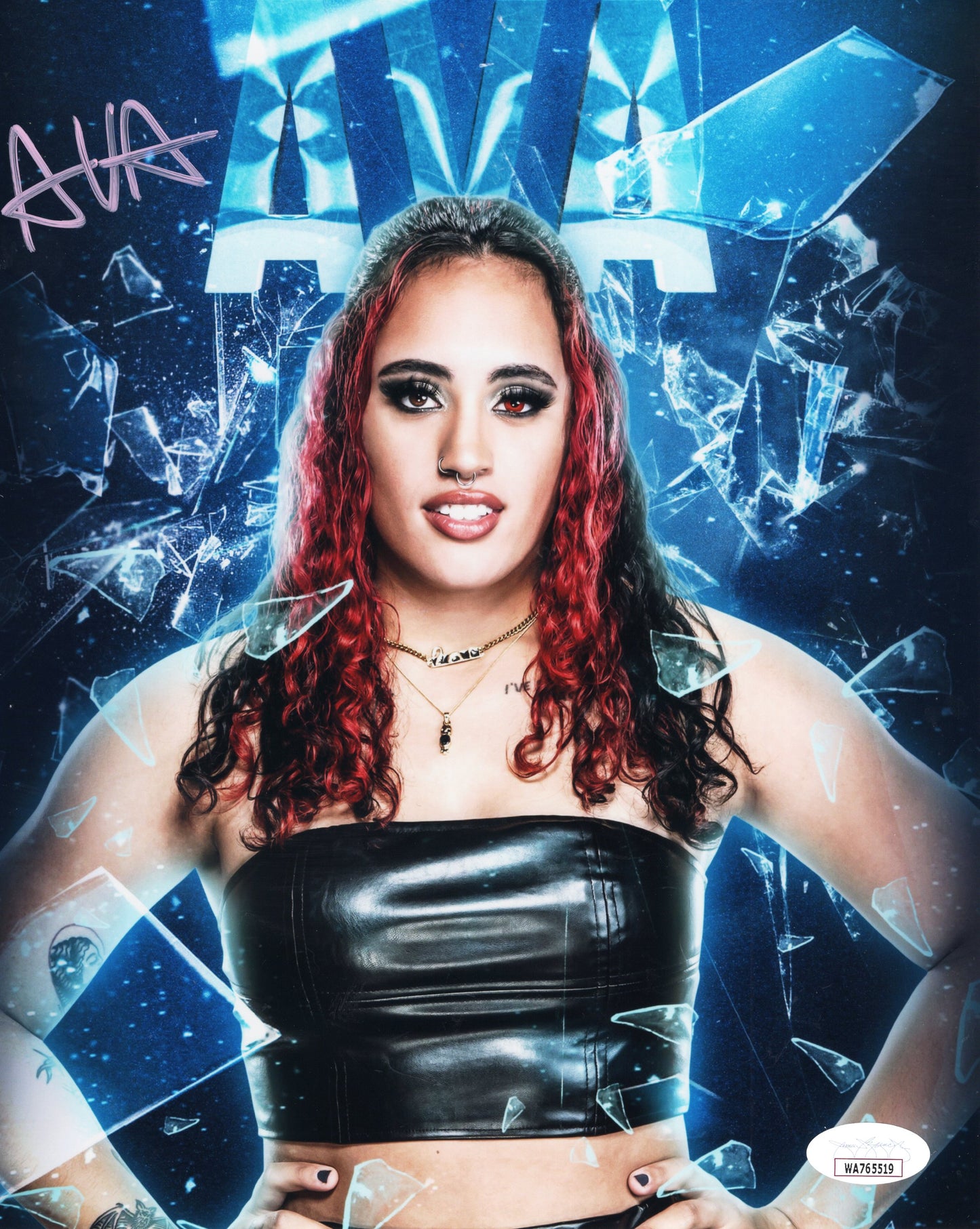 Ava (8x10) funhouse metallic jsa certed photo signed auto autographed nxt wwe
