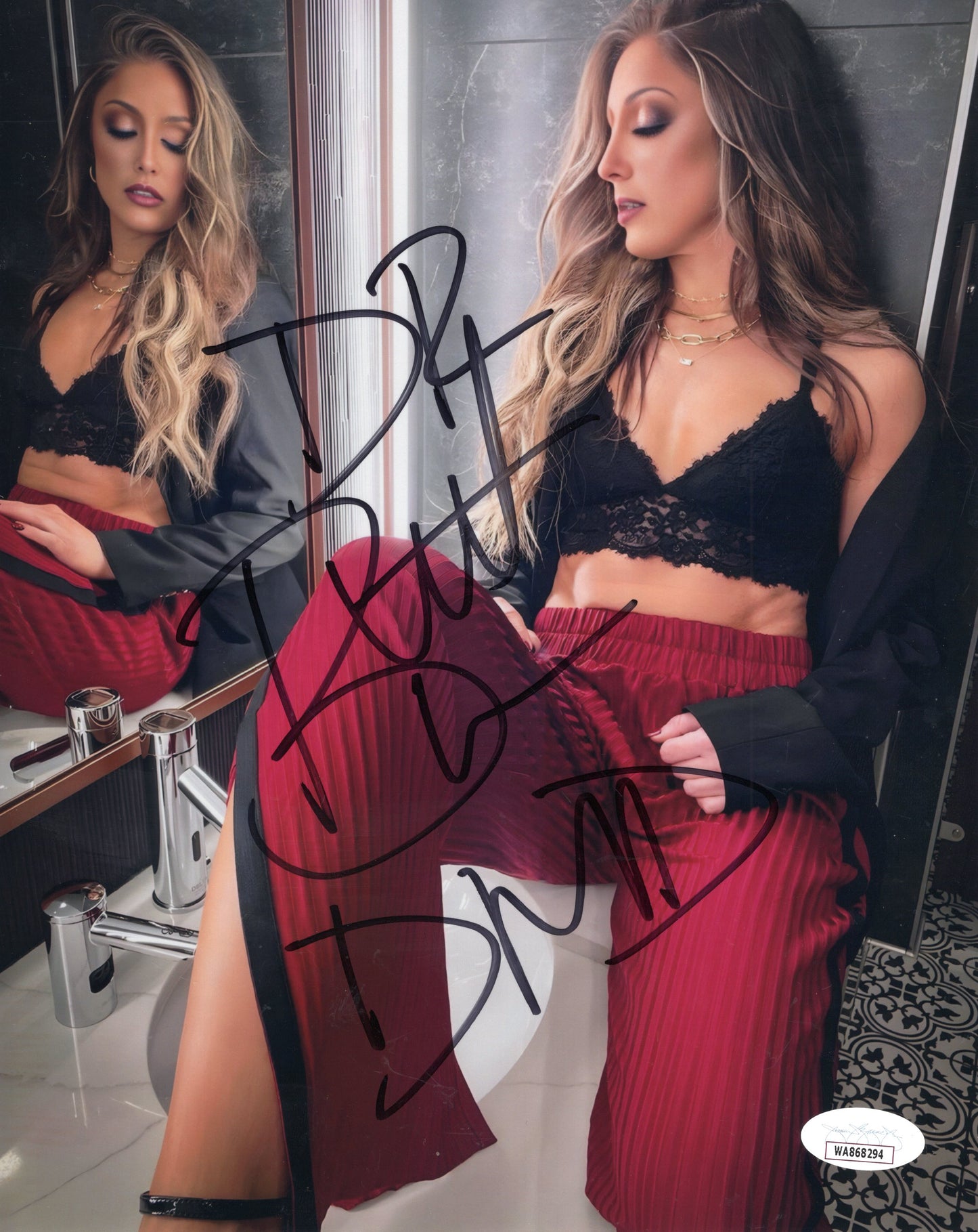 Britt Baker jsa (metallic 8x10) JSA COA photo signed auto autographed AEW