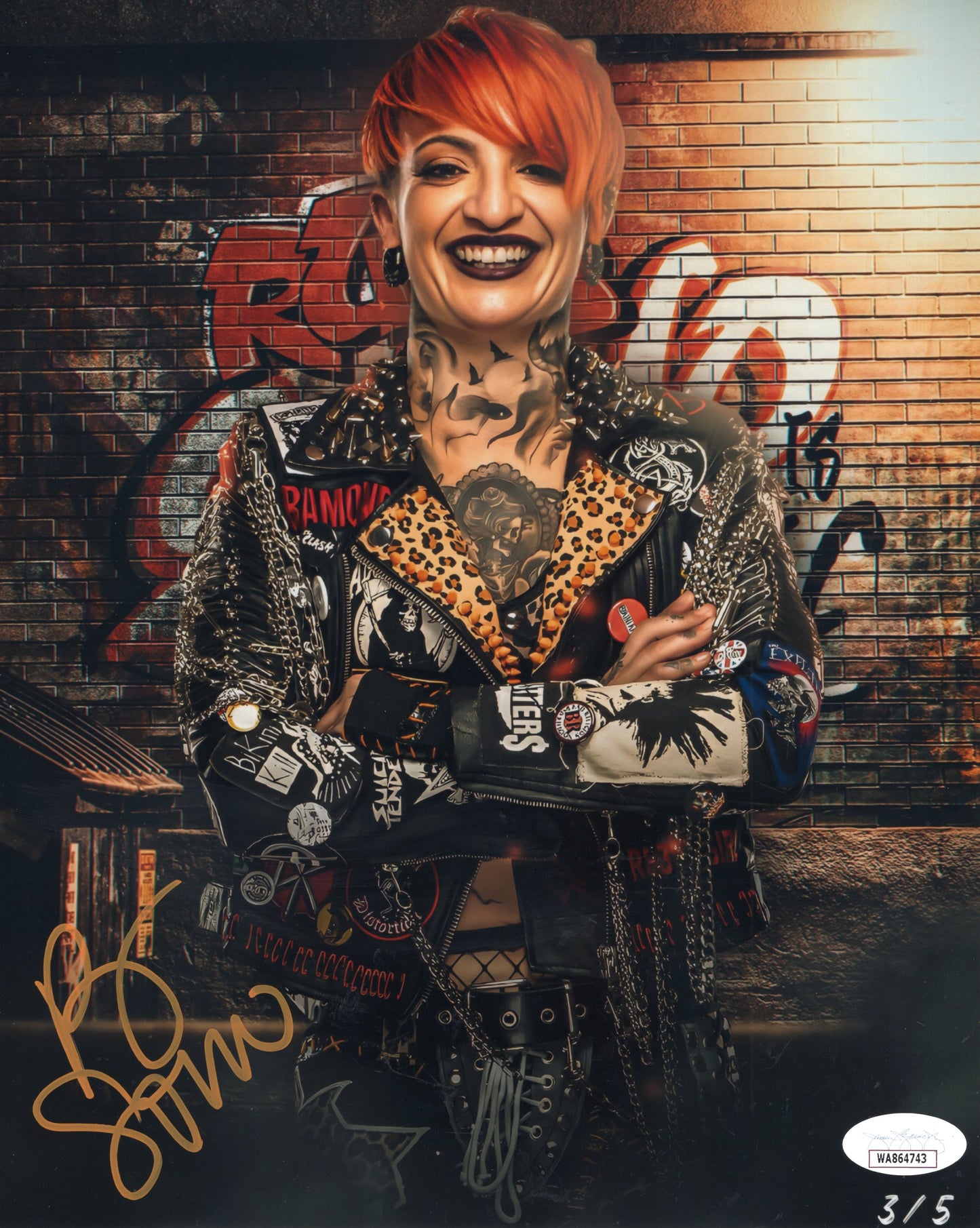 Ruby Soho Ruby Riott (metallic 8x10) JSA certed AEW photo signed auto autographed