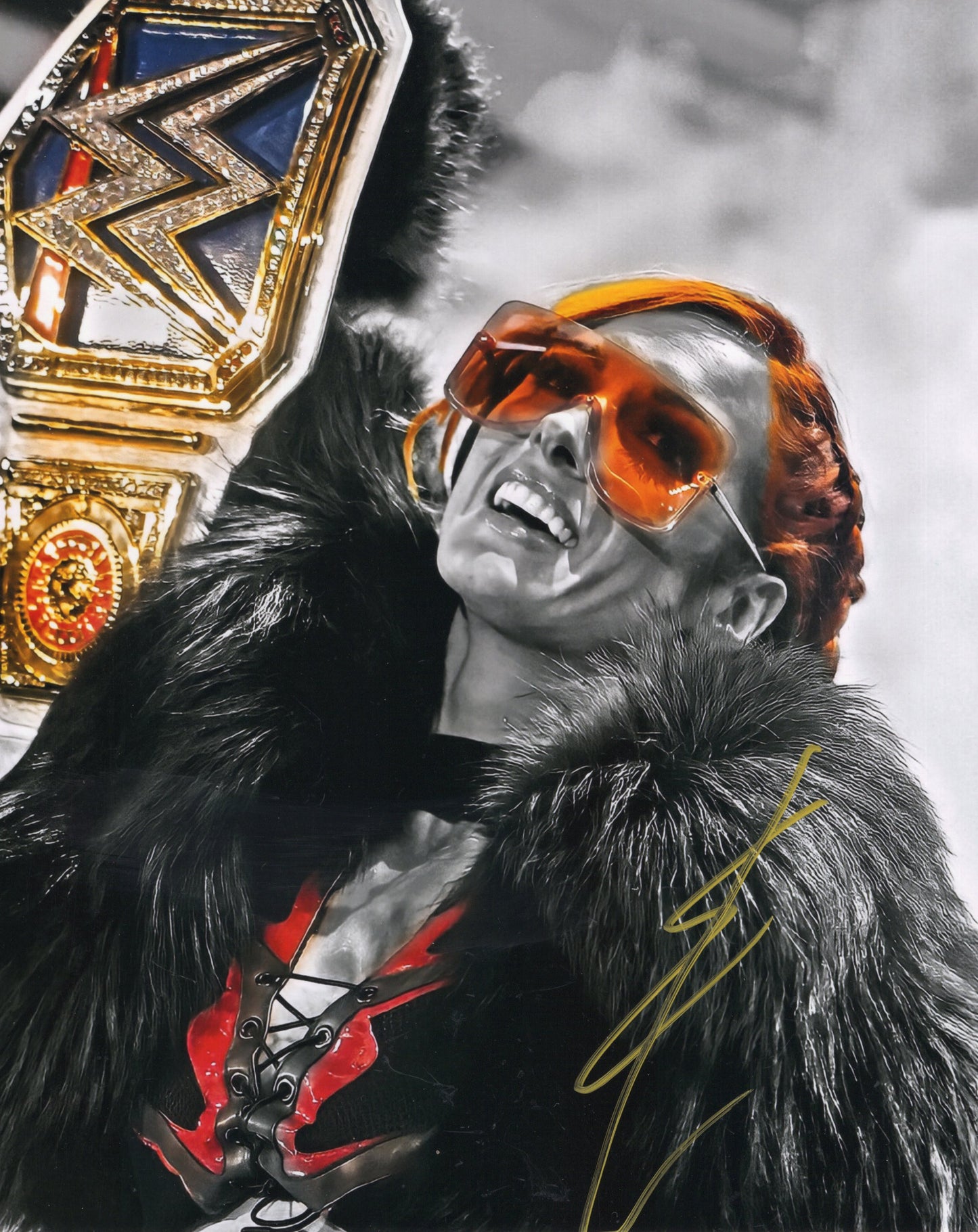 Becky Lynch (metallic 8x10) wwe funhouse photo signed auto autographed