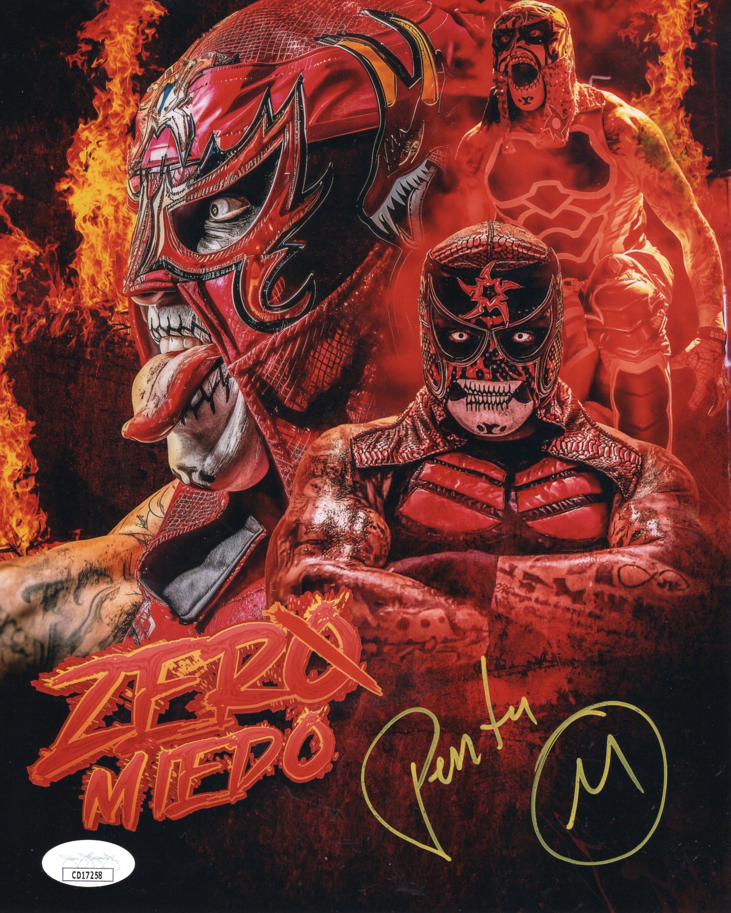 Penta (metallic 8x10 photo) JSA COA FUNHOUSE METALLIC WWE AEW autographed signed