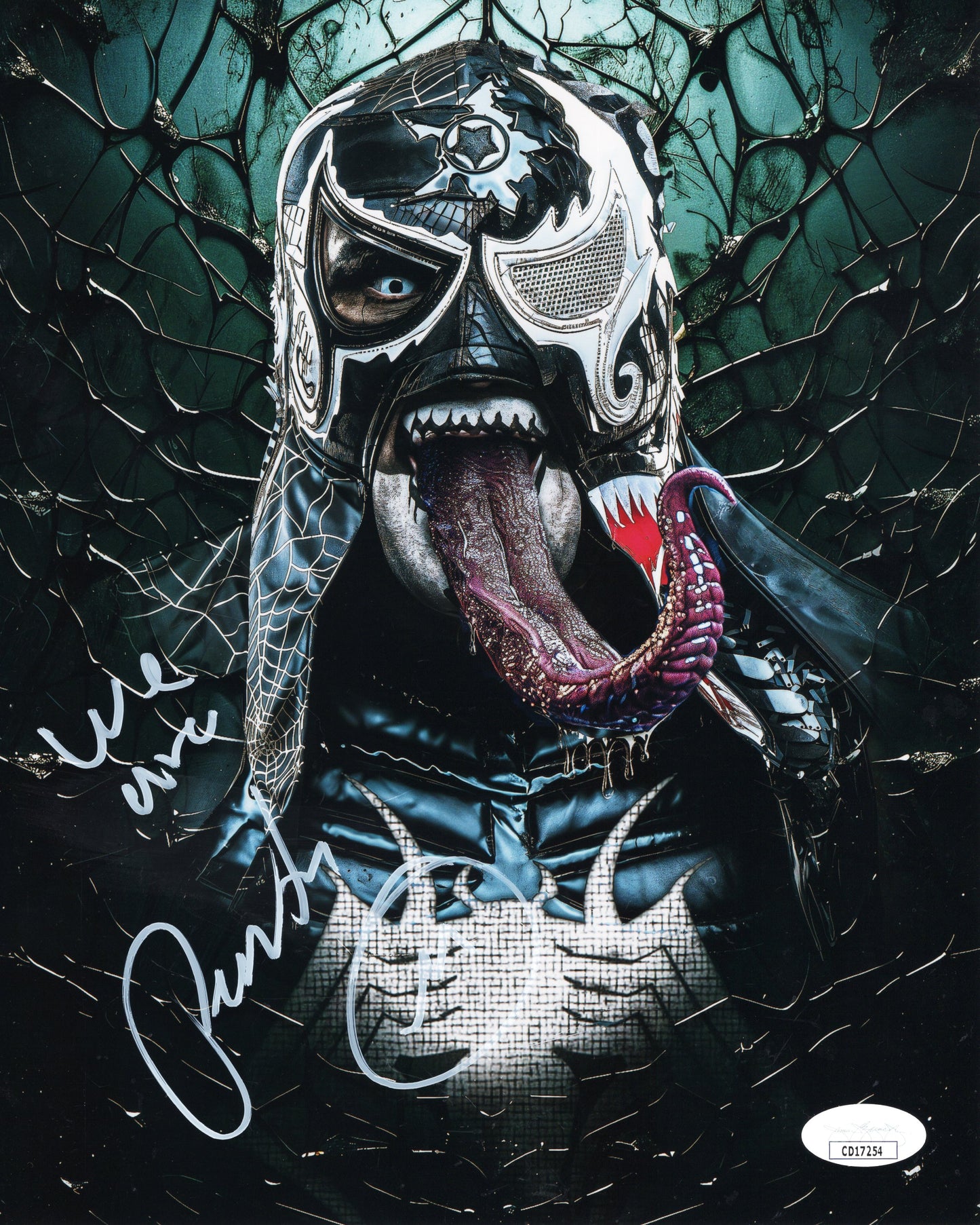 Penta (metallic 8x10 photo) JSA COA FUNHOUSE METALLIC inscribed WWE AEW autographed signed