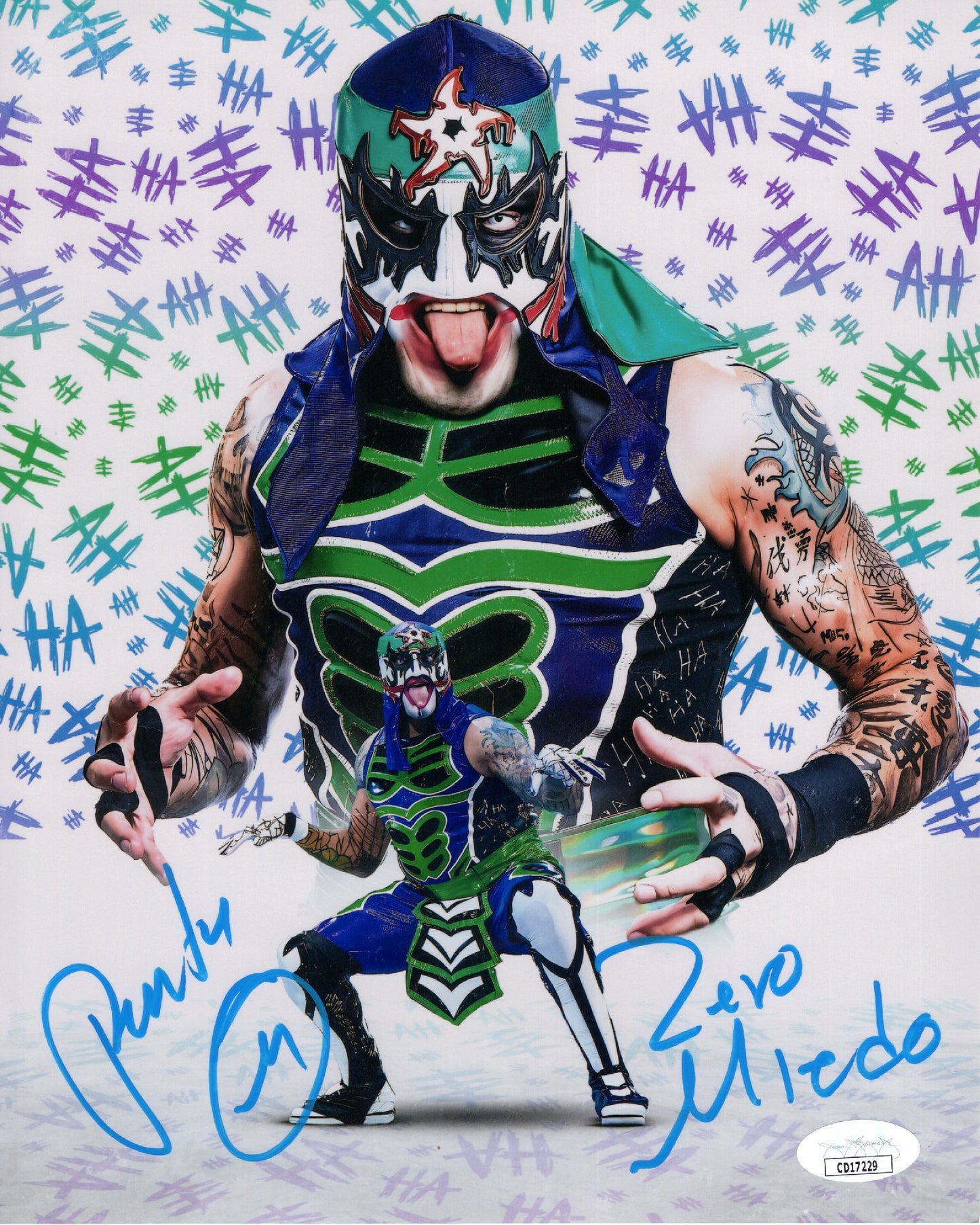Penta (metallic 8x10 photo) JSA COA FUNHOUSE METALLIC WWE AEW inscribed autographed signed