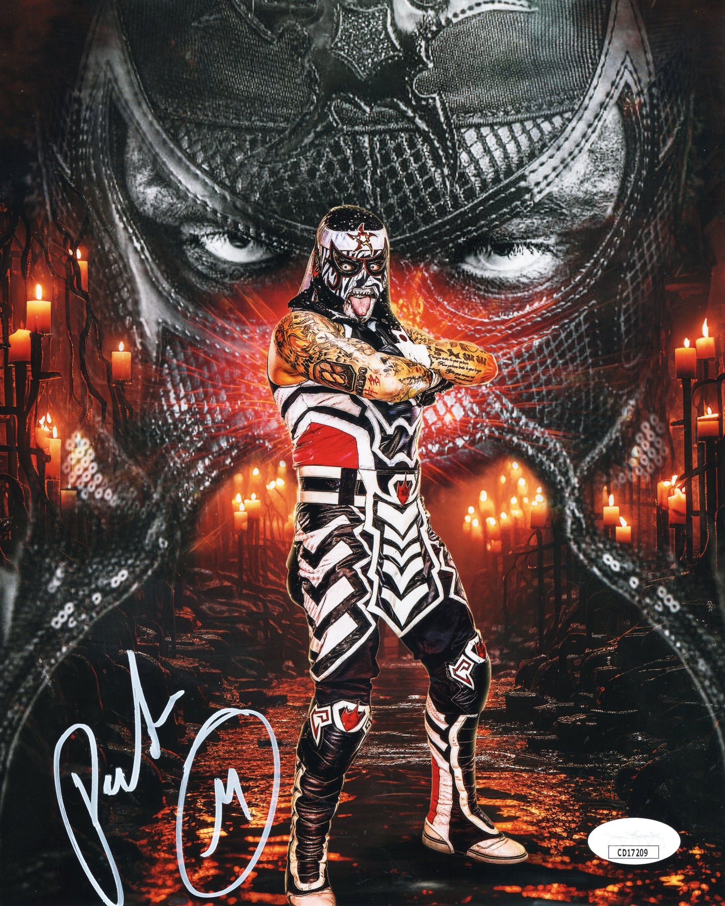Penta (metallic 8x10 photo) JSA COA FUNHOUSE METALLIC WWE AEW autographed signed