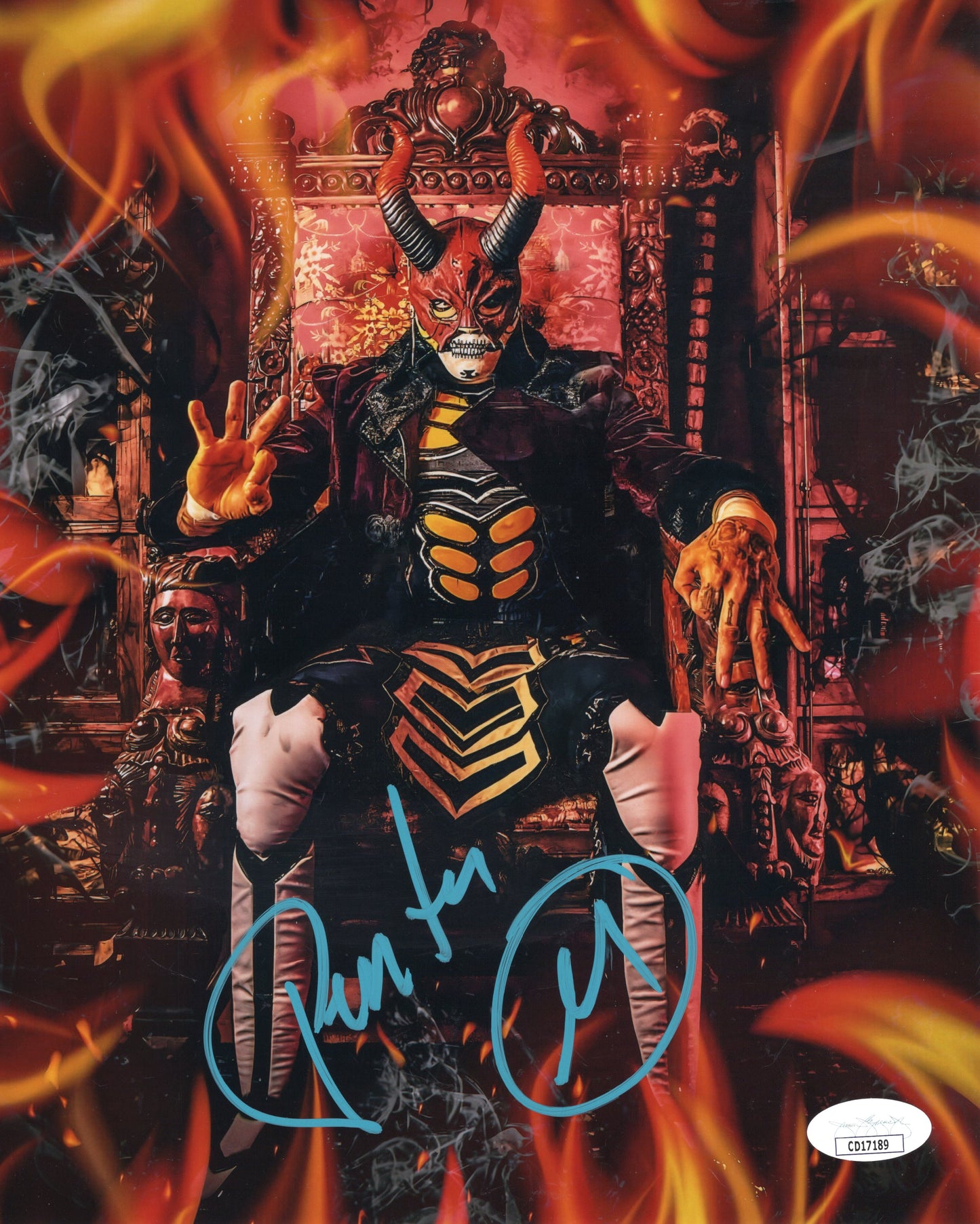 Penta (metallic 8x10 photo) JSA COA FUNHOUSE METALLIC WWE AEW autographed