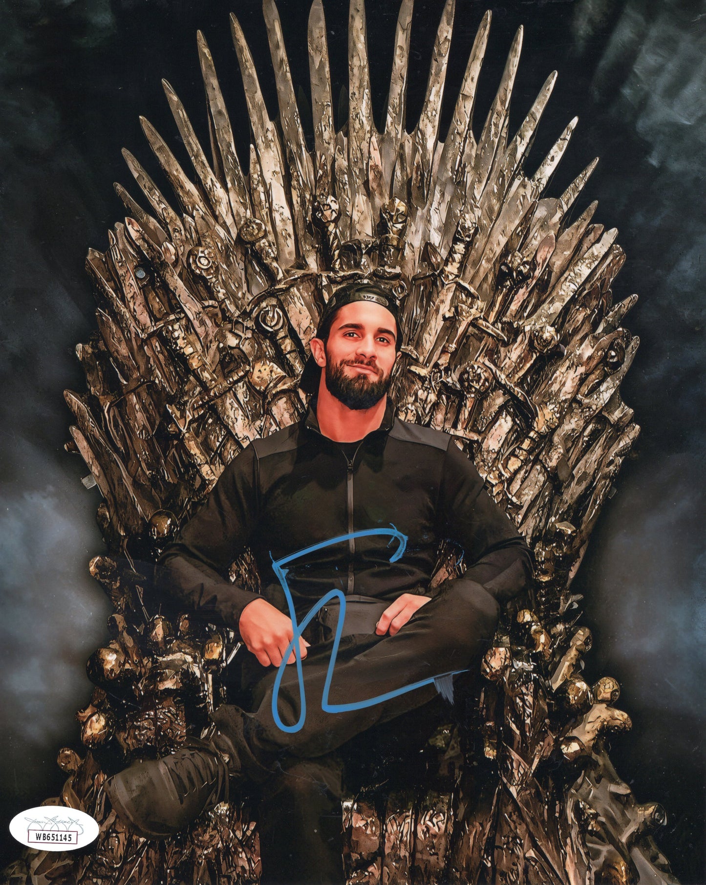 Seth Rollins (metallic 8x10 photo) JSA COA FUNHOUSE METALLIC WWE autographed