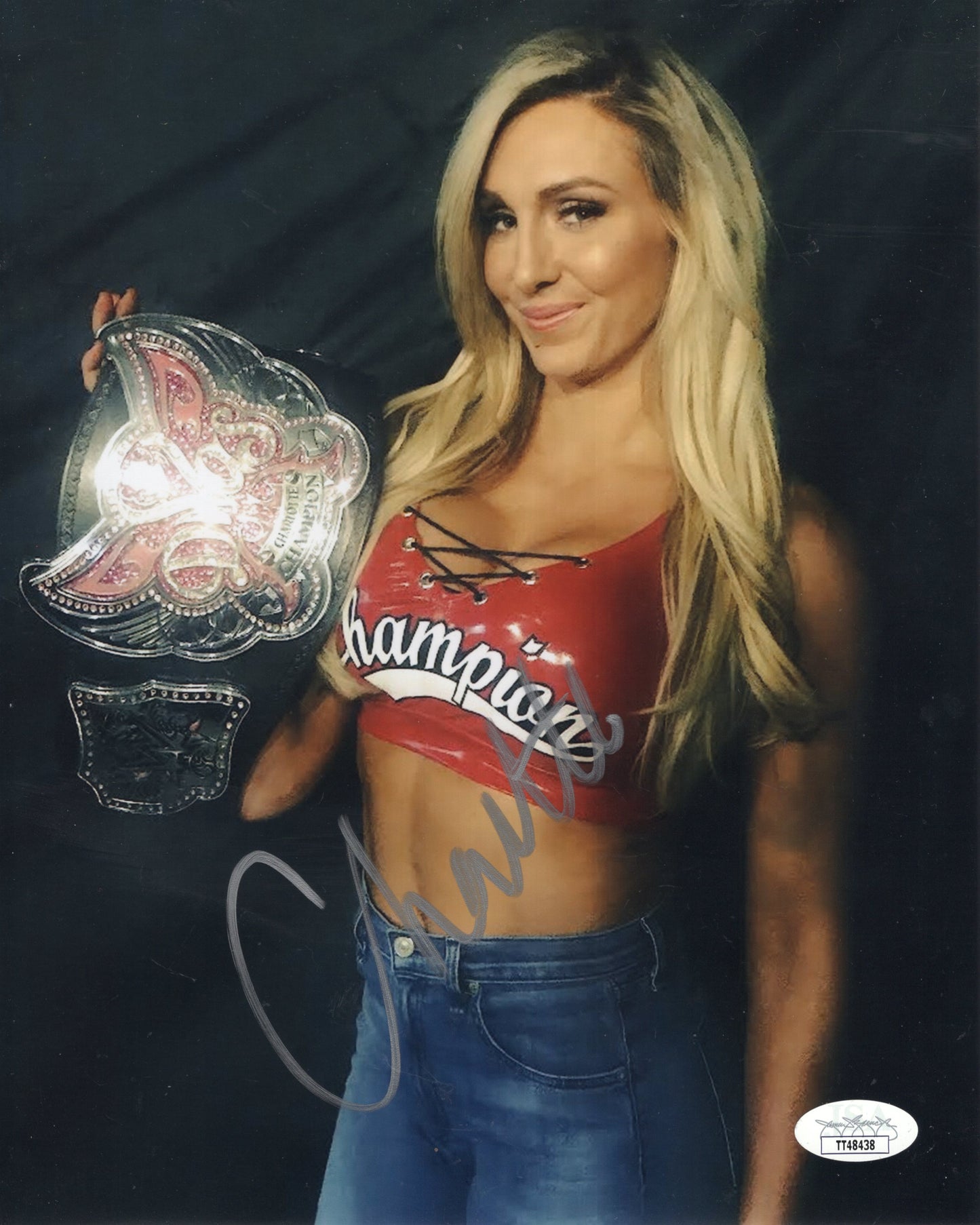Charlotte Flair (8x10) photo signed autographed WWE JSA COA