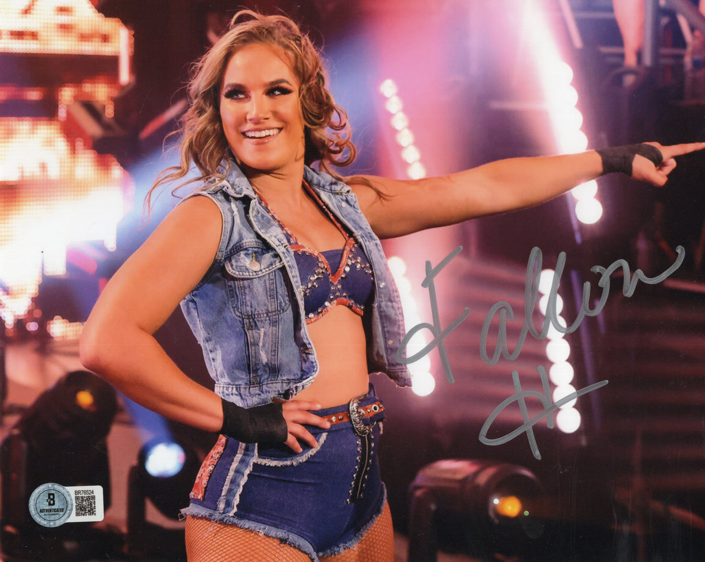 Fallon Henley (8x10) Beckett COA ROH NXT WWE photo signed auto autographed