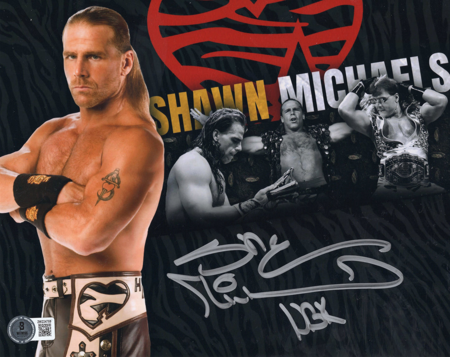 HBK Shawn Michaels (metallic 8x10) funhouse wwe beckett COA photo signed autographed RARE