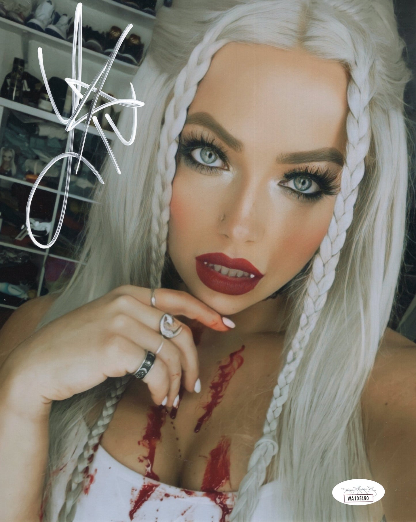 Liv Morgan metallic 8x10 jsa photo signed auto autographed WWE JSA COA