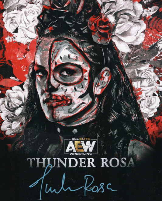 Thunder Rosa (metallic 8x10) AEW funhouse photo signed auto autographed