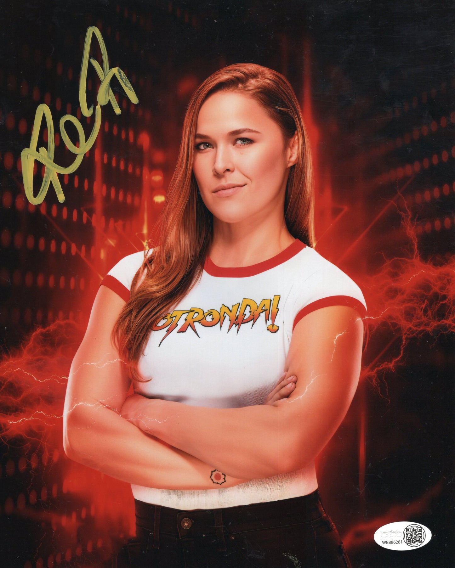 Ronda Rousey (8x10 metallic) jsa photo signed auto autographed WWE UFC