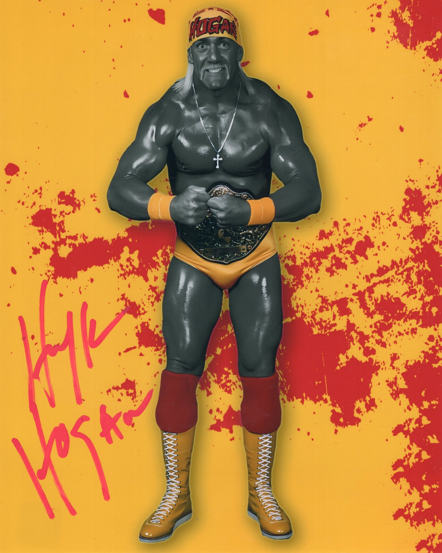 Hulk Hogan (metallic 8x10) photo Beach Shop COA TNA WWF WCW signed autographed