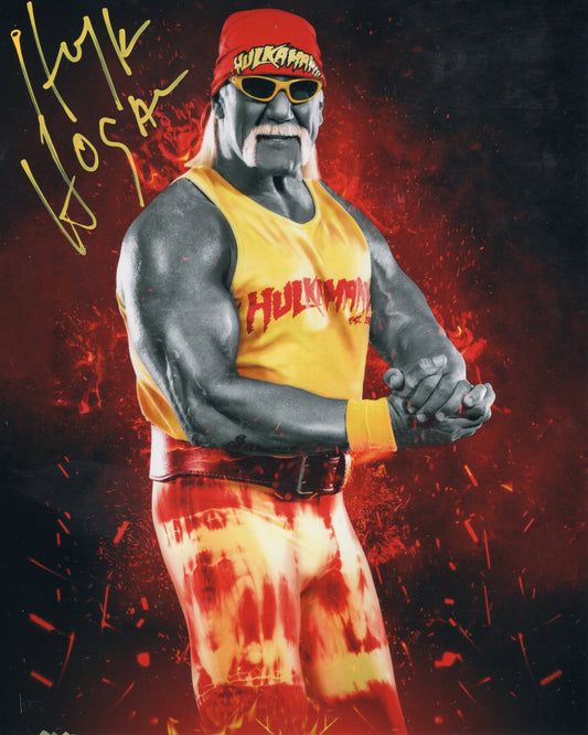Hulk Hogan (metallic 8x10) photo Beach Shop COA TNA WWF WCW signed autographed