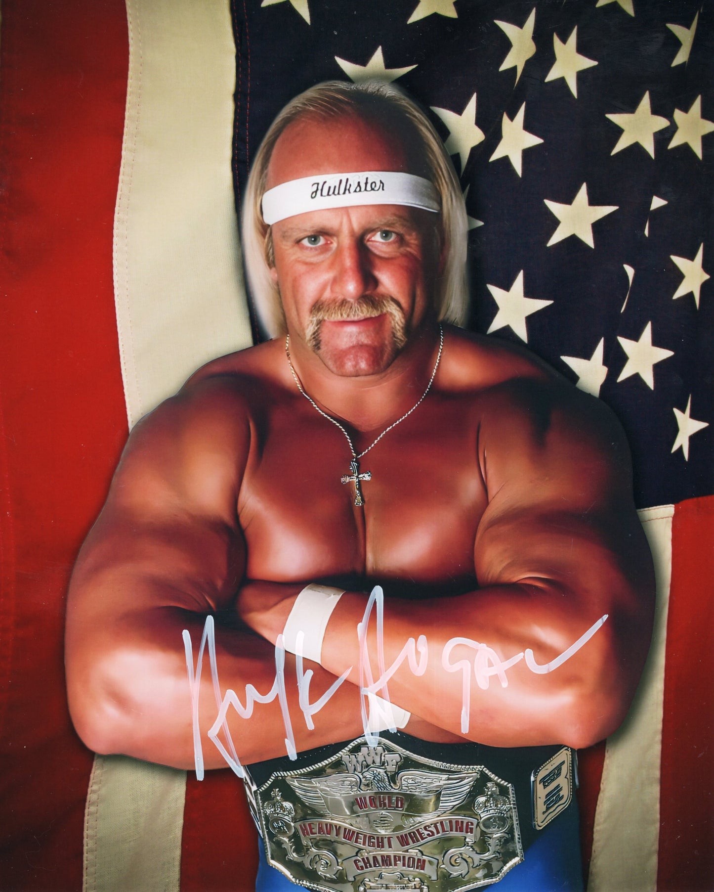 Hulk Hogan (metallic 8x10) photo Beach Shop COA TNA WWF WCW signed autographed