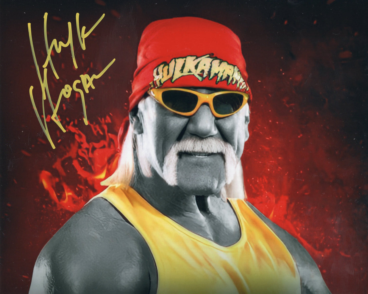 Hulk Hogan (metallic 8x10) photo Beach Shop COA TNA WWF WCW signed autographed