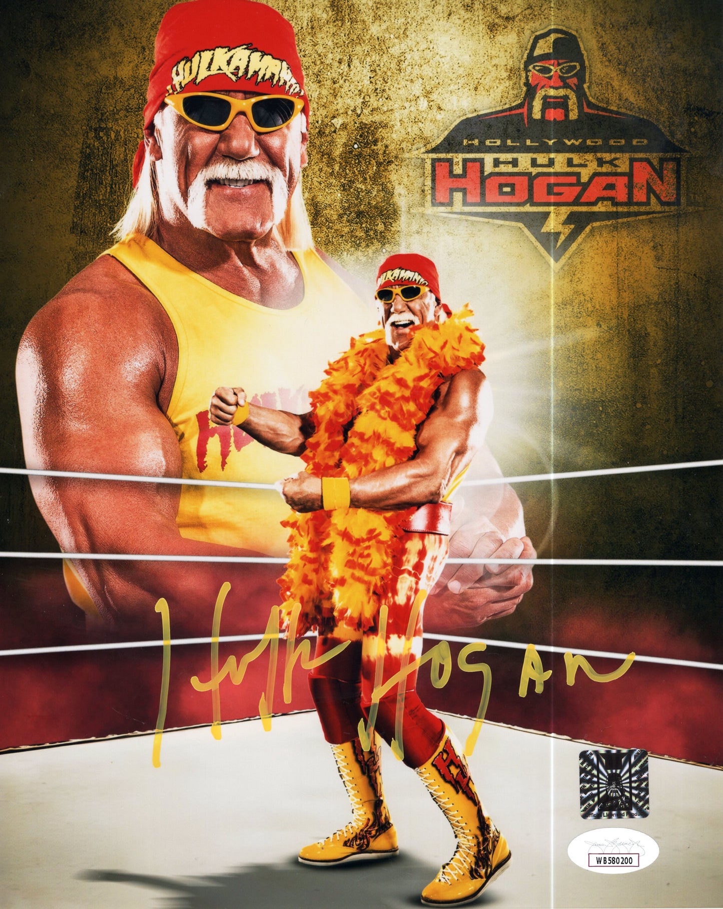 Hulk Hogan (metallic 8x10) JSA photo Beach Shop COA TNA WWF WCW signed autographed