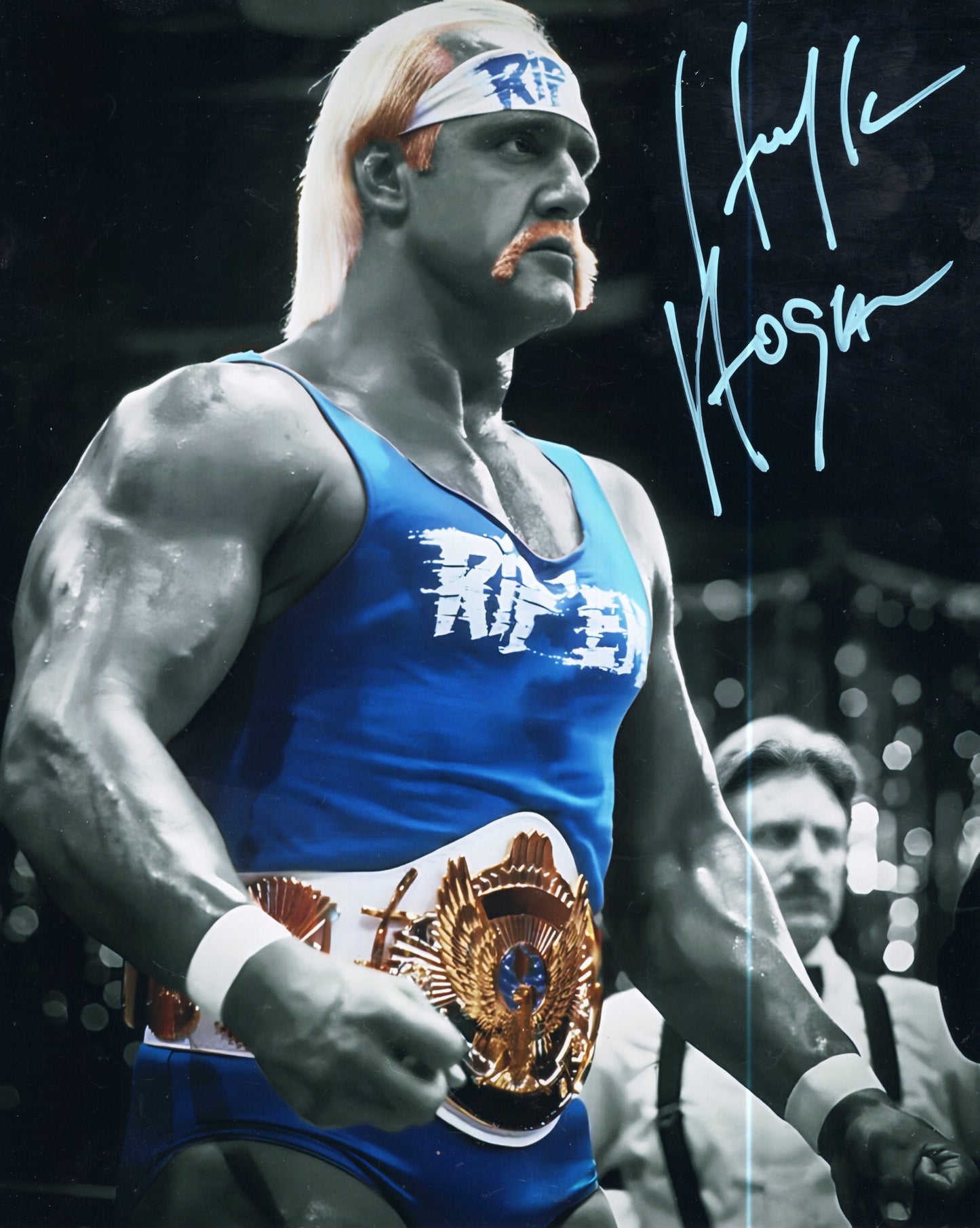 Hulk Hogan (metallic 8x10) photo Beach Shop COA TNA WWF WCW signed autographed