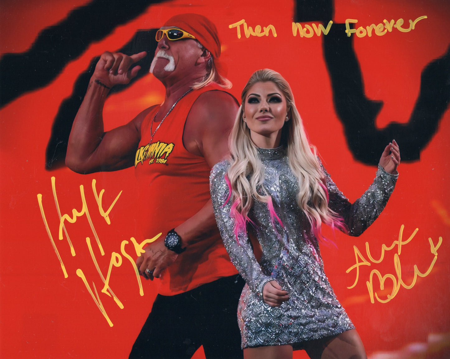 Hulk Hogan Alexa bliss (metallic 8x10) photo Beach Shop COA TNA WWF WCW signed autographed inscribed
