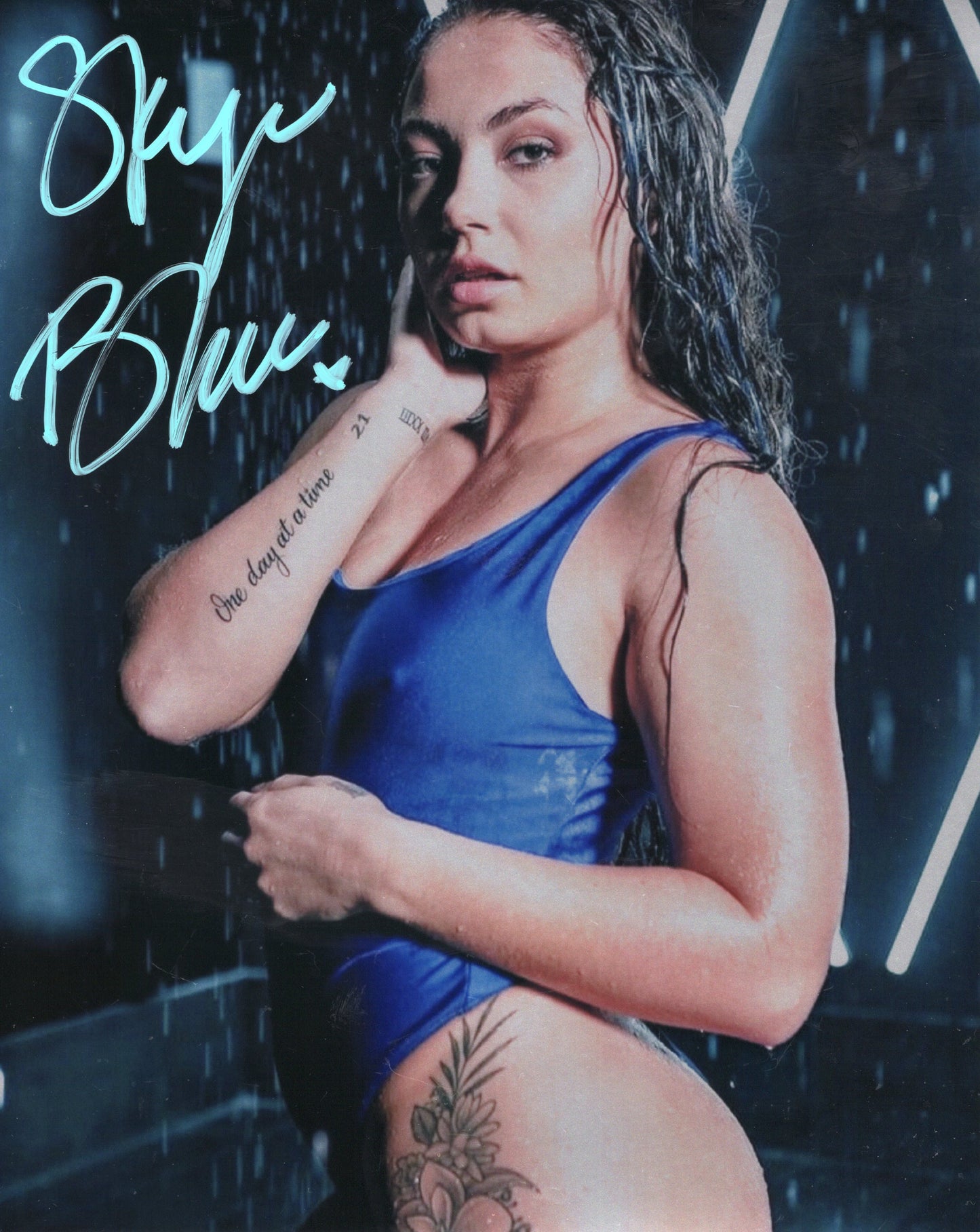Skye Blue (Metallic 8x10) AEW SEXY photo signed auto autographed