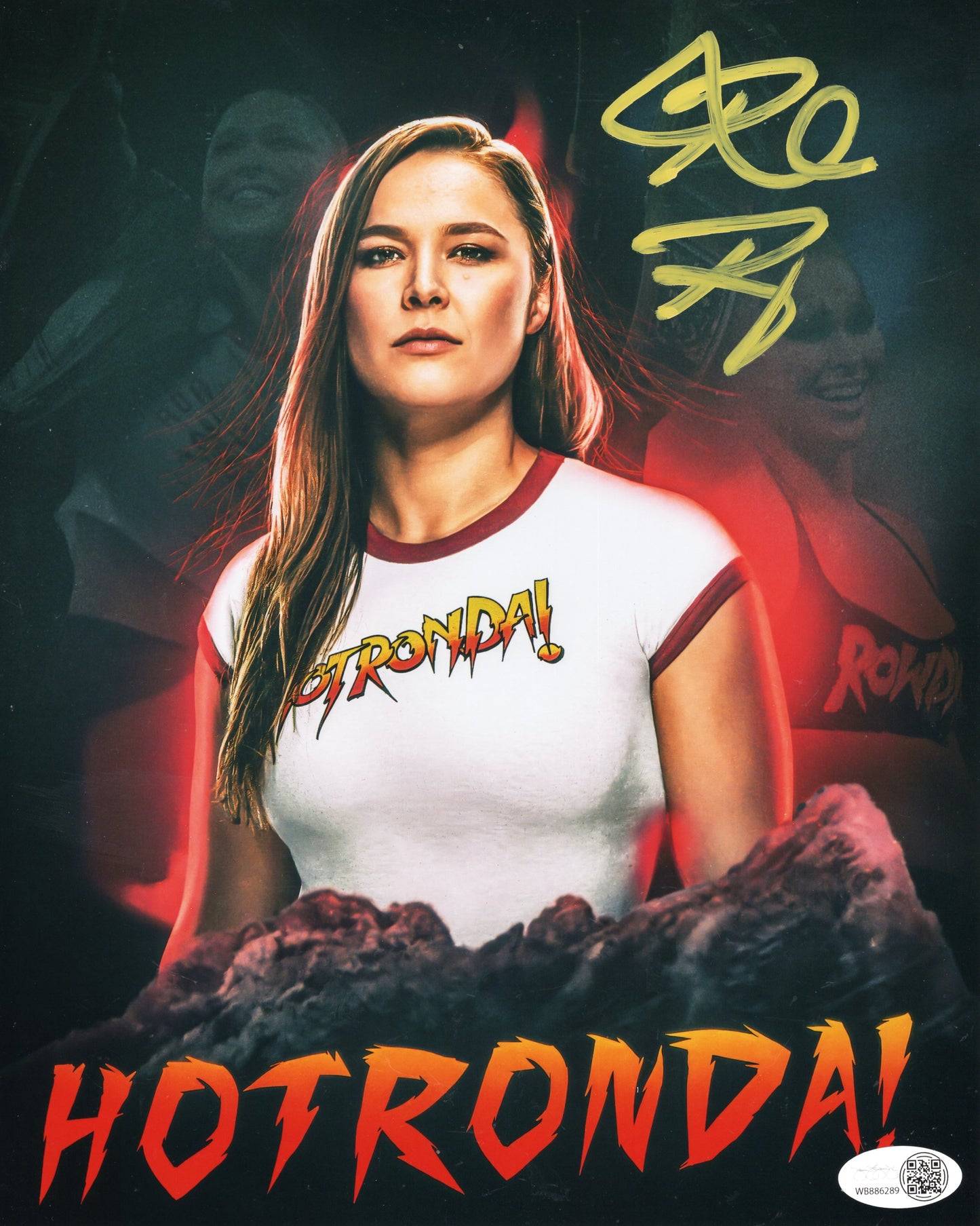Ronda Rousey (8x10 metallic) jsa photo signed auto autographed WWE UFC