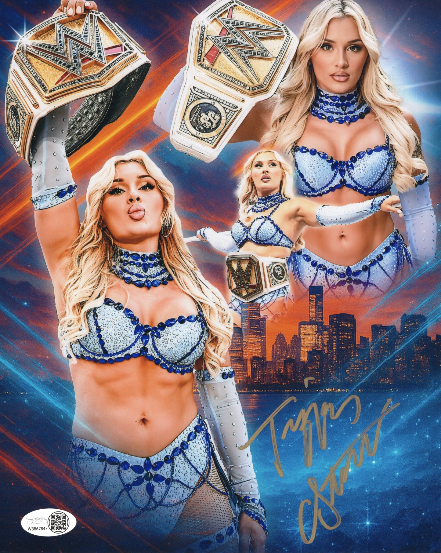 Tiffany Stratton (8x10 metallic) JSA COA WWE NXT autograph signed photo