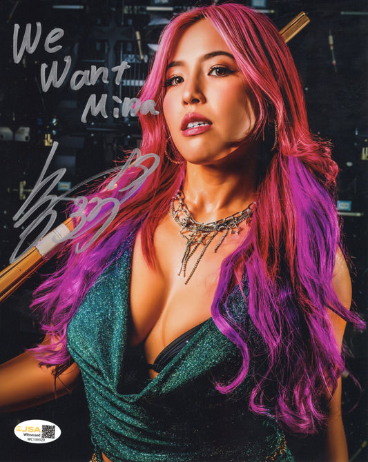 Mina Shirakawa (8x10 photo) JSA COA AEW autographed inscribed