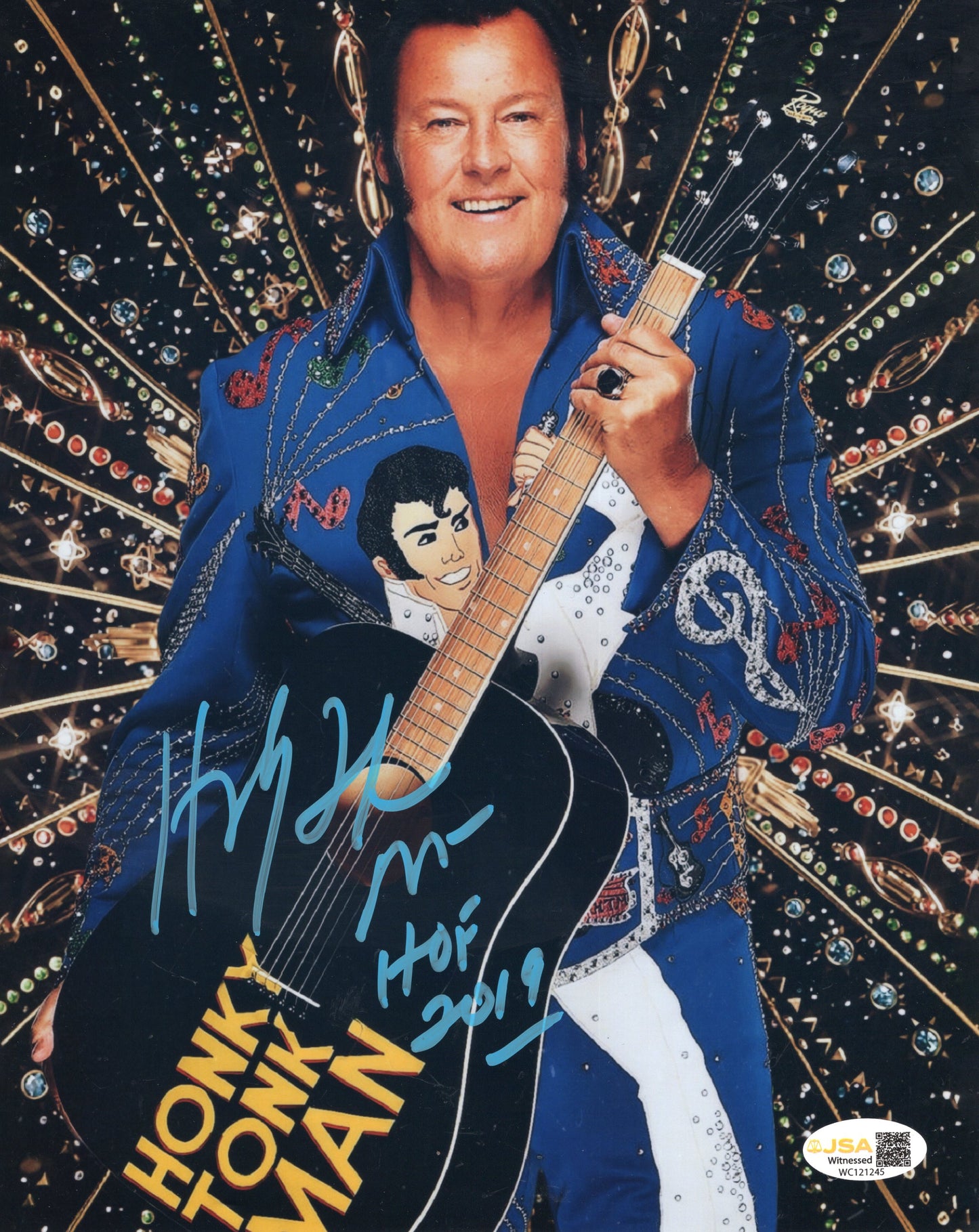 Honky Tonk Man (8x10 metallic photo) JSA COA WWF autographed inscription