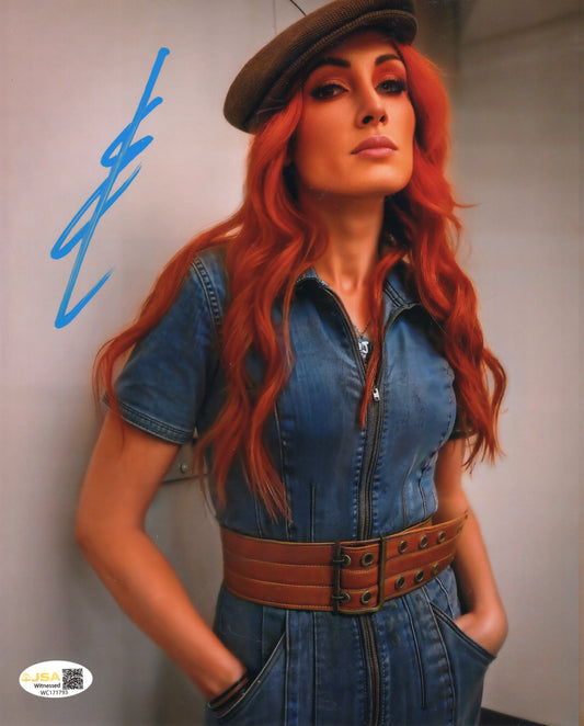 Becky Lynch (metallic 8x10) FUNHOUSE photo signed auto autographed JSA WITNESSED COA