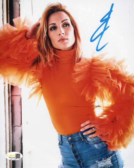 Becky Lynch (metallic 8x10) FUNHOUSE photo signed auto autographed JSA WITNESS COA