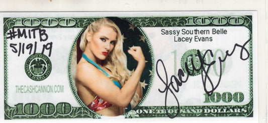 Lacey Evans WWE signed (parody 1K bill) photo  auto autographed inscribed