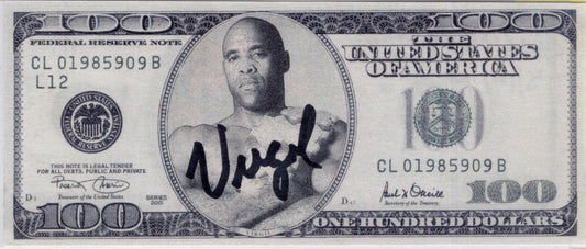 Virgil WWF signed (parody $100 bill) photo  auto autographed