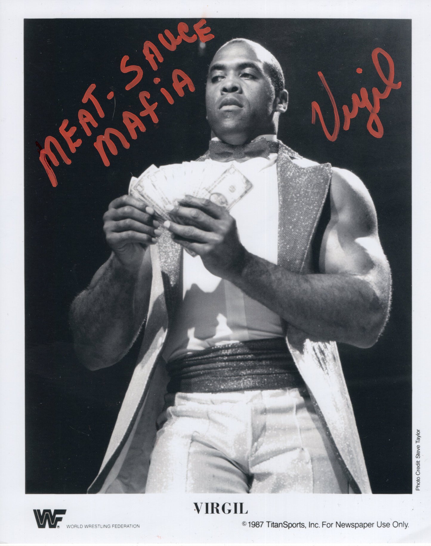 Virgil 8x10 photo signed auto autographed WWF WWE WCW Vincent inscribed