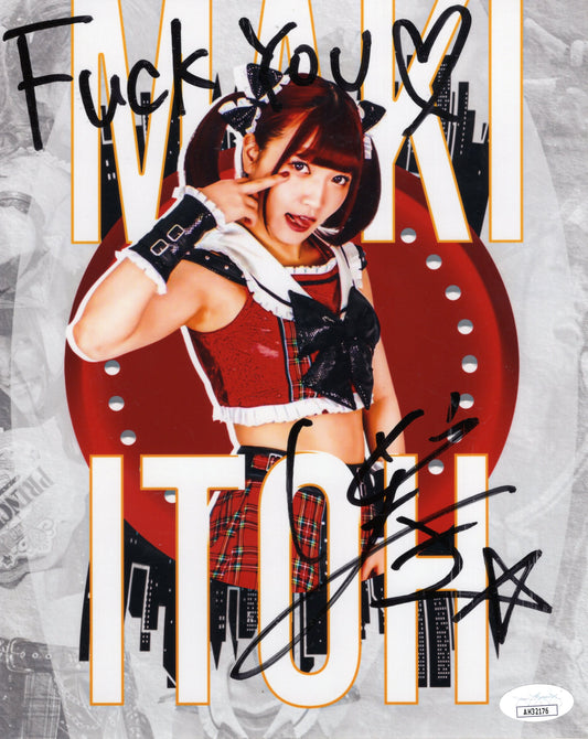 Maki Itoh inscribed (metallic 8x10) - GCW photo signed auto autographed