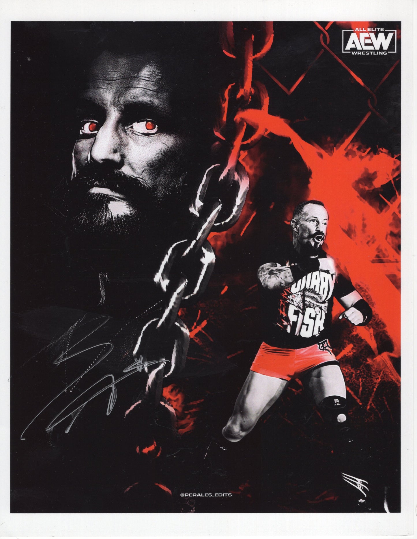 Bobby Fish 8.5x11 photo signed auto autographed AEW