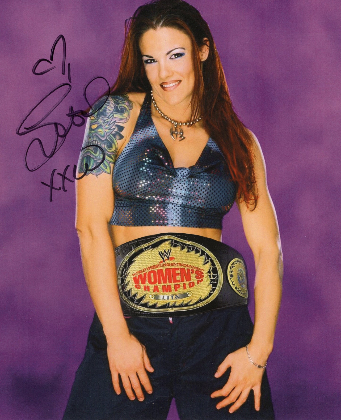 lita 8x10 signed auto autographed WWE WWF