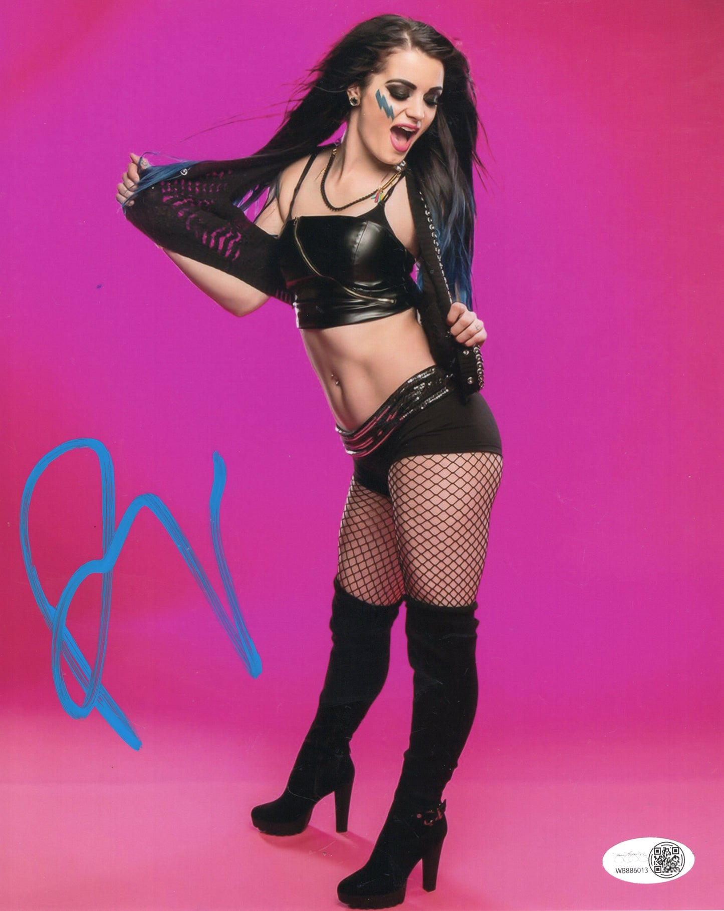 Paige Saraya JSA COA (metallic 8x10) photo signed auto autographed WWE AEW