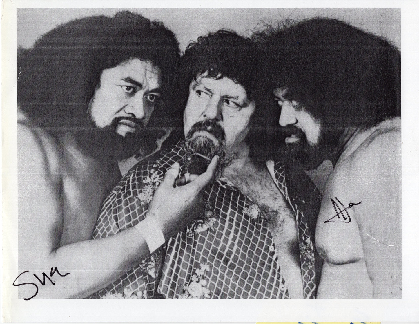 Afa Sika Wild Samoans WWF 8.5x11 photo signed auto autographed