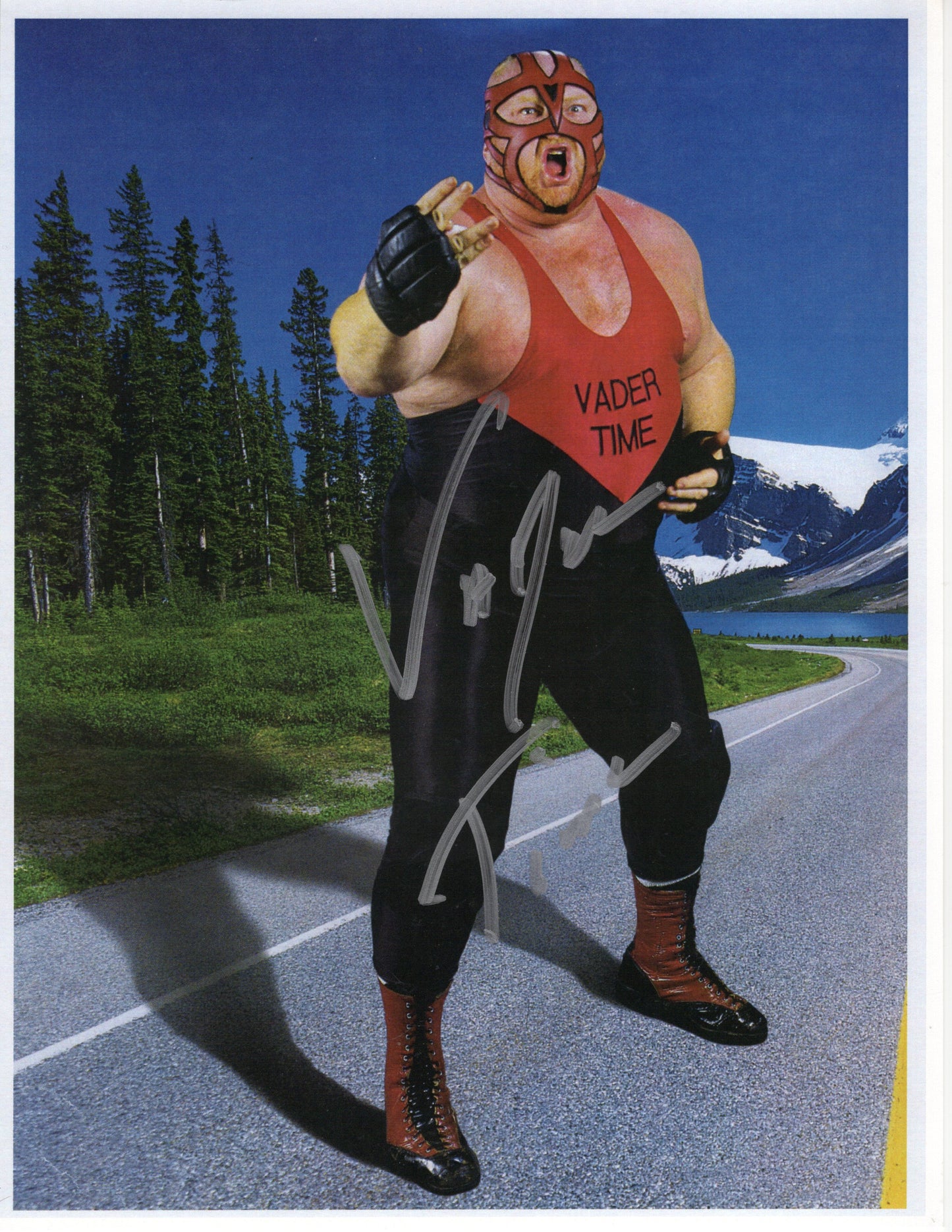Vader Big van vader WWF WCW signed autographed 8.5x11 photo COA