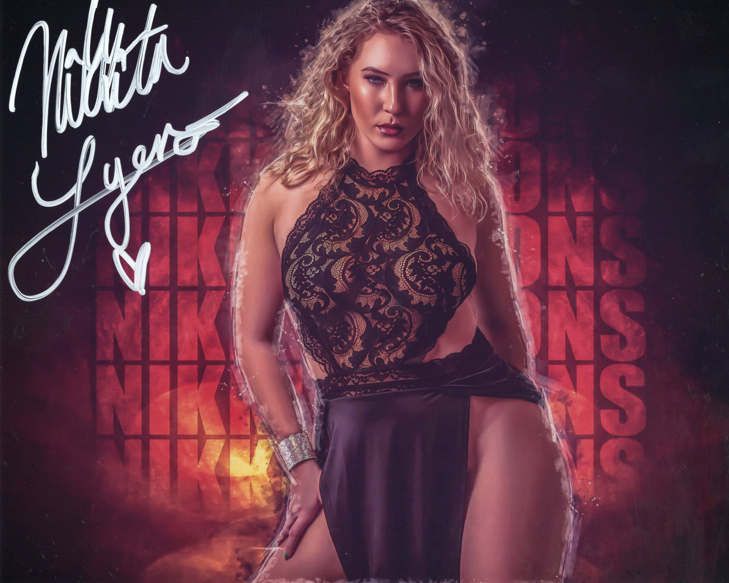 Nikkita Lyons (metallic 8x10) FUNHOUSE photo signed auto autographed WWE NXT