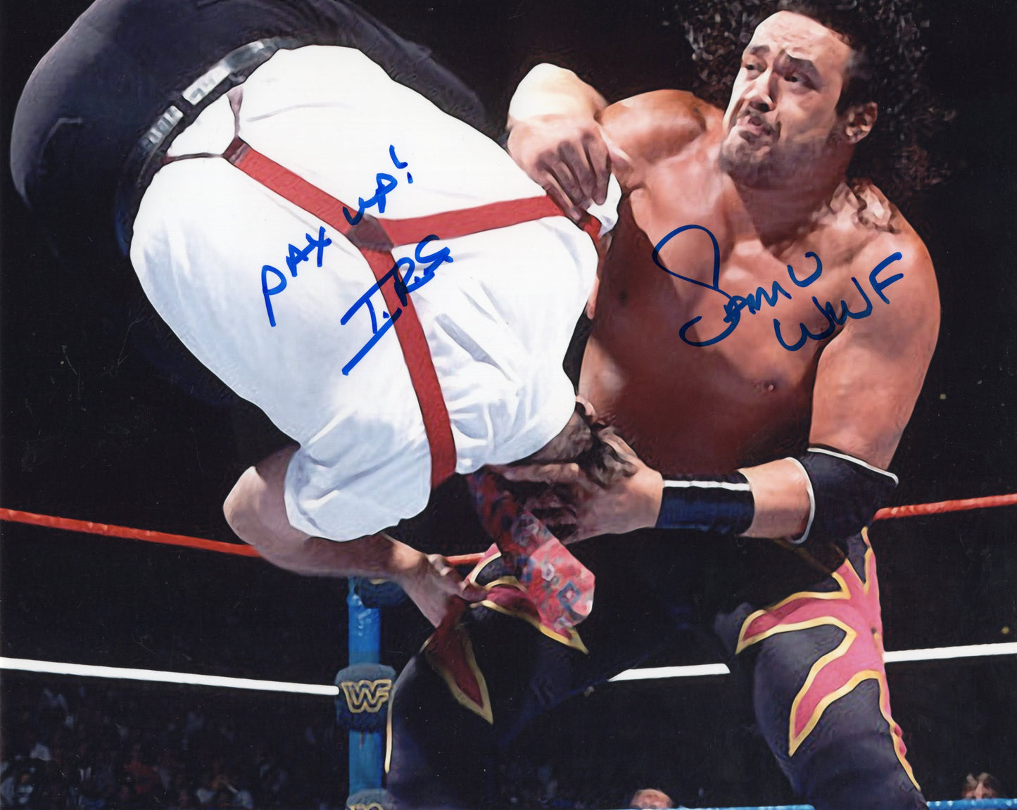 I.R.S. Samu inscribed 8x10 photo signed auto autographed WWF