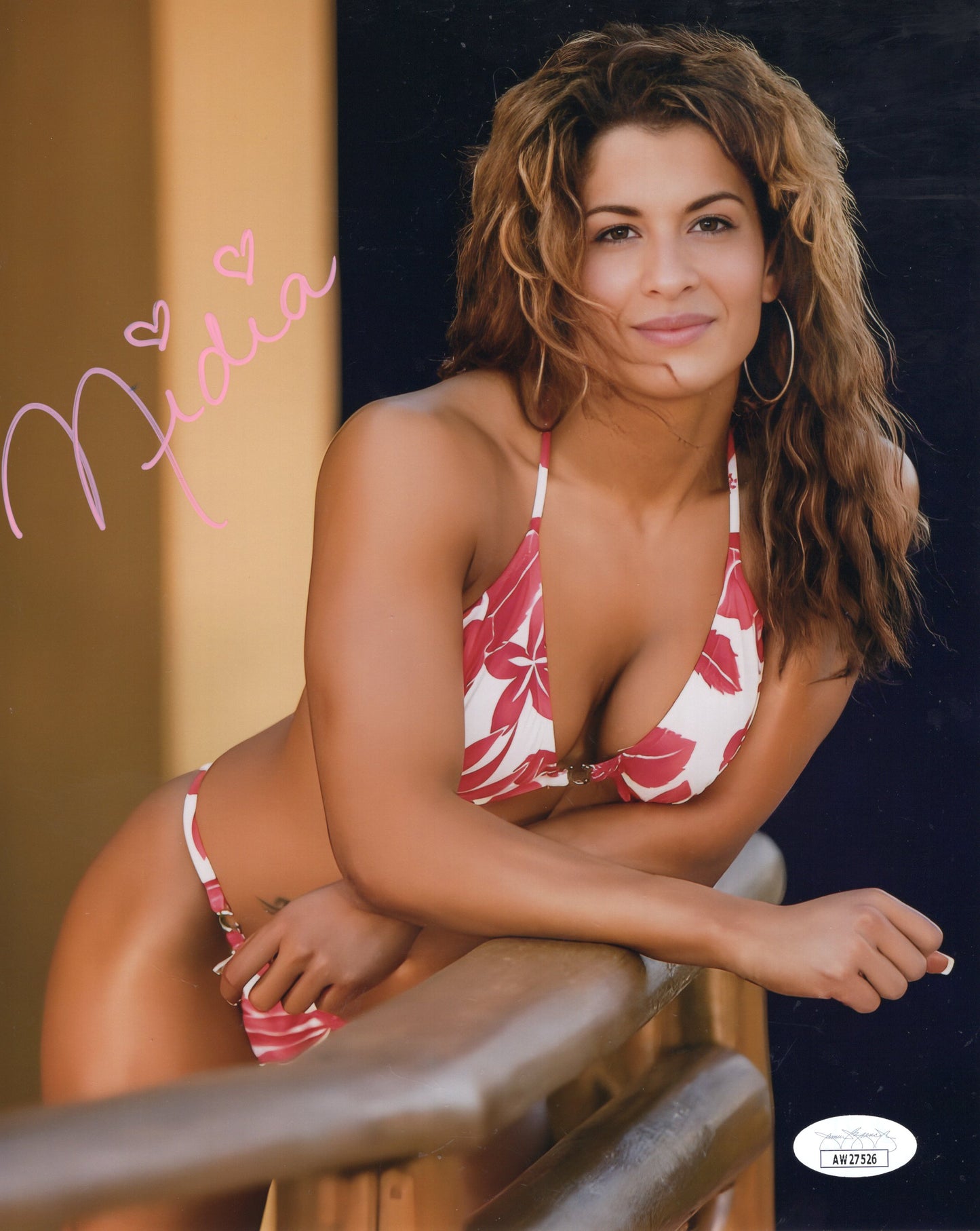 Nidia (8x10 metallic) JSA photo signed autographed WWF WWE