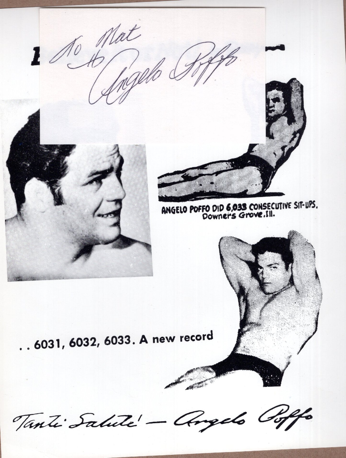 Angelo Poffo Cut Piece Beckett COA wrestler Macho Man signed auto autographed RARE