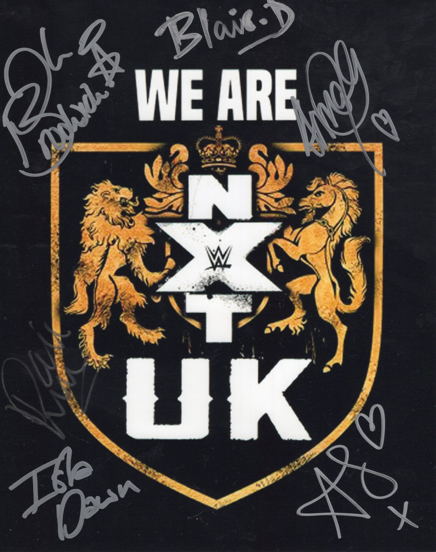 NXTUK Multi signed piece Blair Davenport Amale Isla Dawn (8x10) photo auto autographed