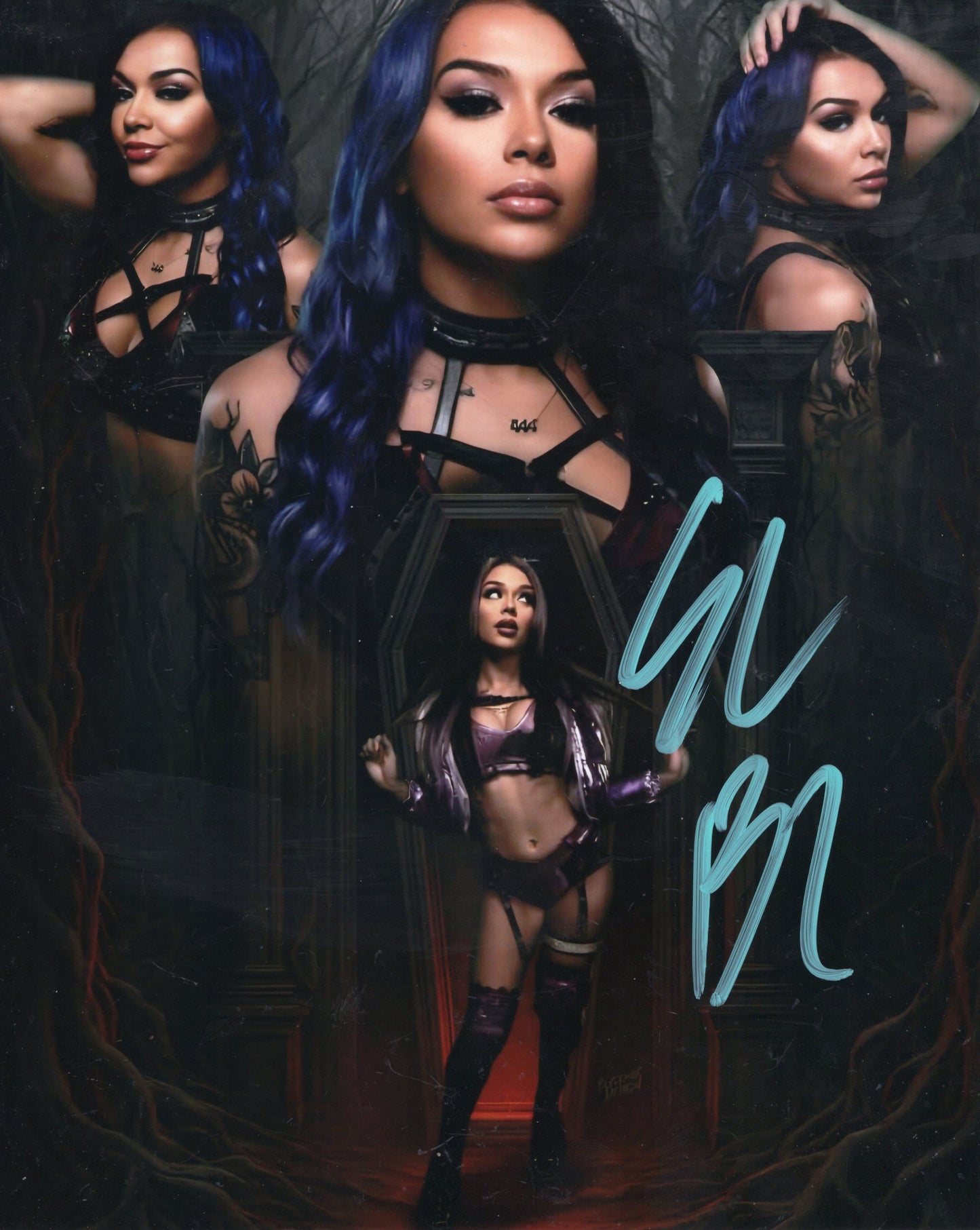 Cora Jade Elayna Black TNA WWE NXT METALLIC 8x10 photo signed auto autographed